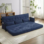 Mjkone Divano letto futon pieghevole multifunzionale, divano letto a 3 posti con cuscini, schienale regolabile in 6 posizioni