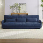 Mjkone Divano letto futon pieghevole multifunzionale, divano letto a 3 posti con cuscini, schienale regolabile in 6 posizioni