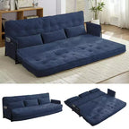 Mjkone Divano letto futon pieghevole multifunzionale, divano letto a 3 posti con cuscini, schienale regolabile in 6 posizioni