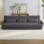 Mjkone Divano letto futon pieghevole multifunzionale, divano letto a 3 posti con cuscini, schienale regolabile in 6 posizioni
