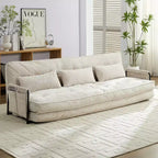 Mjkone Muti-Functional Folding Futon Sofa Bed Floor Sofa Bed3-Seater Lazy Sofa with Pillows,6 Position Adjustable Backrest