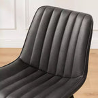 Chaise de salle à manger pivotante Art Leon Mid-century Modern en similicuir, lot de 2