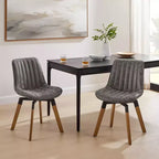 Chaise de salle à manger pivotante Art Leon Mid-century Modern en similicuir, lot de 2