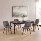 Chaise de salle à manger pivotante Art Leon Mid-century Modern en similicuir, lot de 2