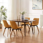 Chaise de salle à manger pivotante Art Leon Mid-century Modern en similicuir, lot de 2