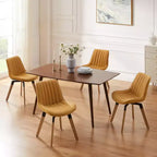Chaise de salle à manger pivotante Art Leon Mid-century Modern en similicuir, lot de 2