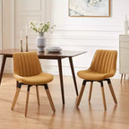 Chaise de salle à manger pivotante Art Leon Mid-century Modern en similicuir, lot de 2
