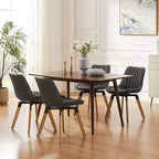 Chaise de salle à manger pivotante Art Leon Mid-century Modern en similicuir, lot de 2