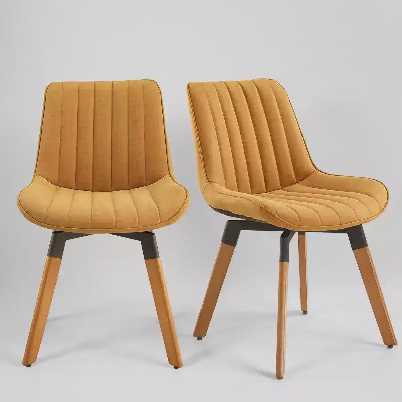 Chaise de salle à manger pivotante Art Leon Mid-century Modern en similicuir, lot de 2