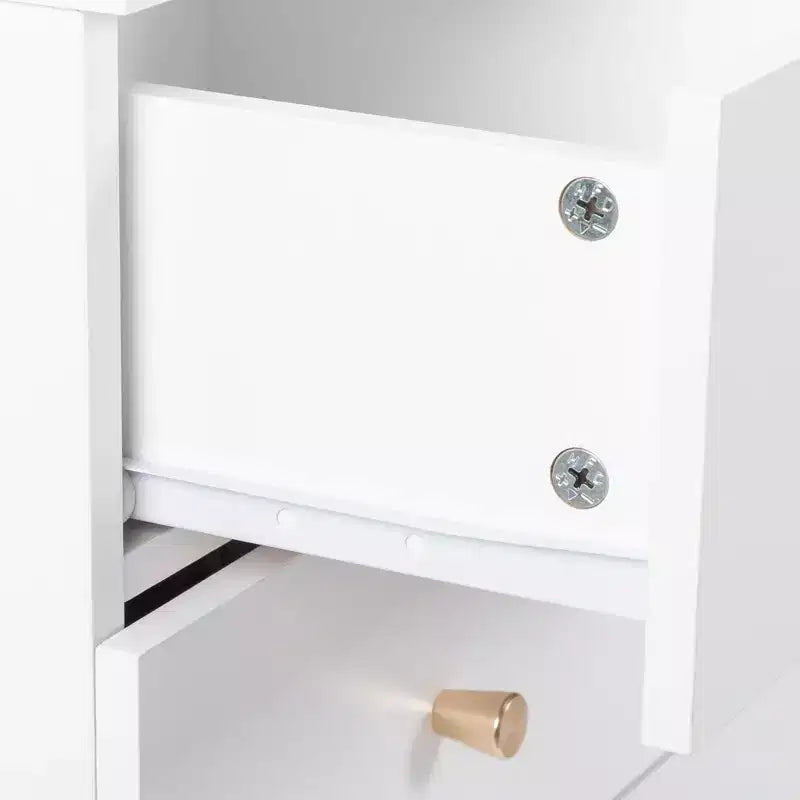 Karl Home 4-Drawer White Particle Board 25.98in. W Chest of Drawer