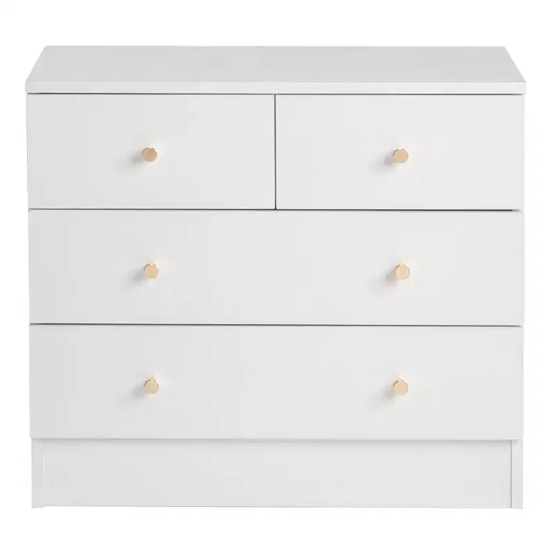 Commode de chambre Karl Home blanche à 4 tiroirs en panneaux de particules, 66 cm de largeur