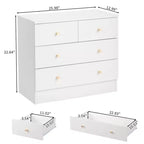 Commode de chambre Karl Home blanche à 4 tiroirs en panneaux de particules, 66 cm de largeur