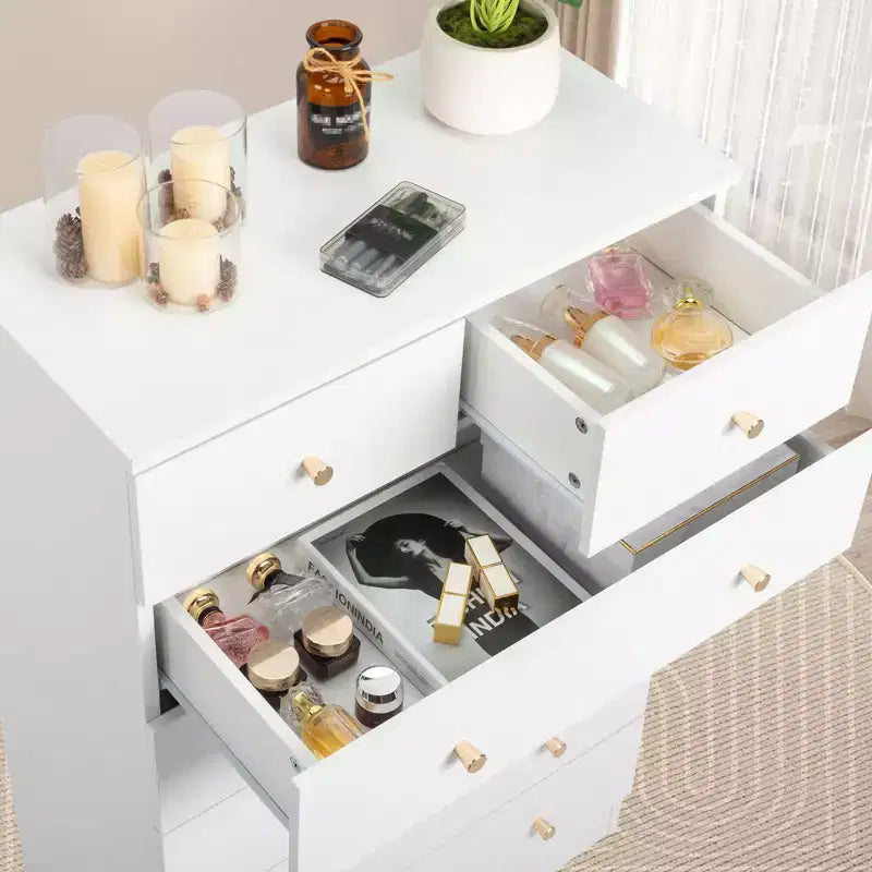 Commode de chambre Karl Home blanche à 4 tiroirs en panneaux de particules, 66 cm de largeur