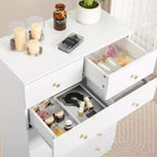 Commode de chambre Karl Home blanche à 4 tiroirs en panneaux de particules, 66 cm de largeur