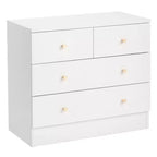 Commode de chambre Karl Home blanche à 4 tiroirs en panneaux de particules, 66 cm de largeur