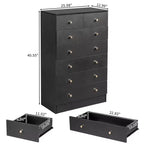 Cassettiera Karl Home a 7 cassetti in truciolato nero, larga 66 cm