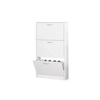 Scarpiera Karl Home con 3 cassetti a ribalta, in truciolato bianco, 58 cm L