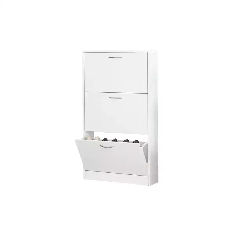 Scarpiera Karl Home con 3 cassetti a ribalta, in truciolato bianco, 58 cm L