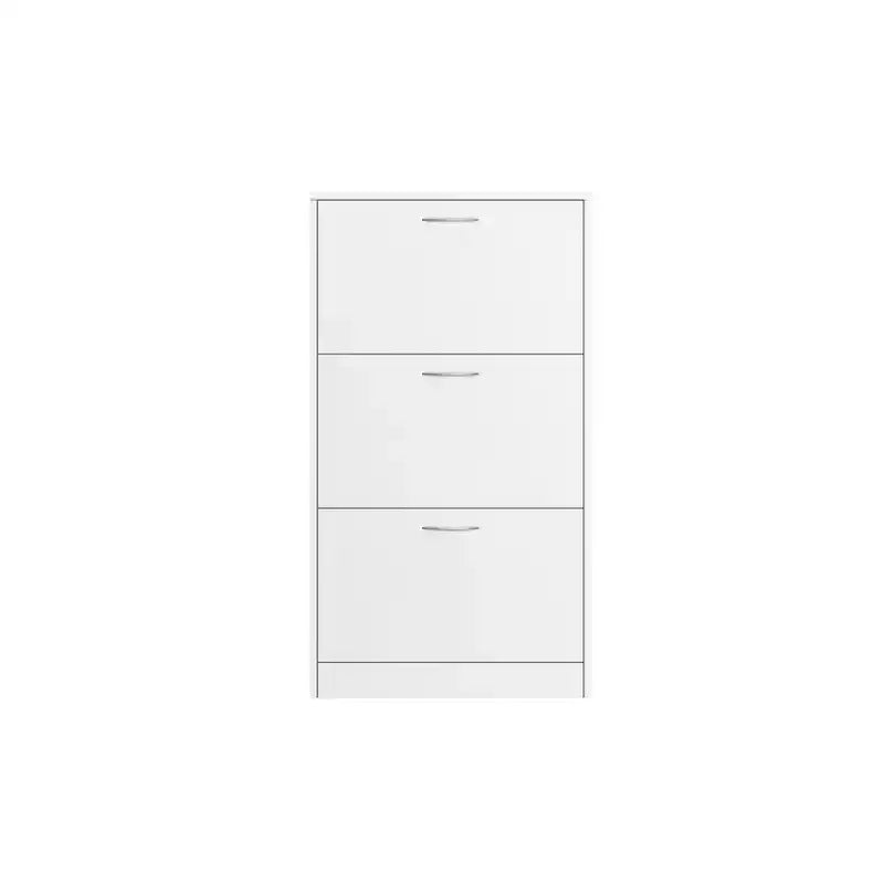 Scarpiera Karl Home con 3 cassetti a ribalta, in truciolato bianco, 58 cm L