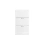 Scarpiera Karl Home con 3 cassetti a ribalta, in truciolato bianco, 58 cm L
