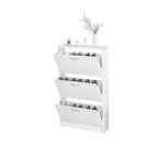 Scarpiera Karl Home con 3 cassetti a ribalta, in truciolato bianco, 58 cm L