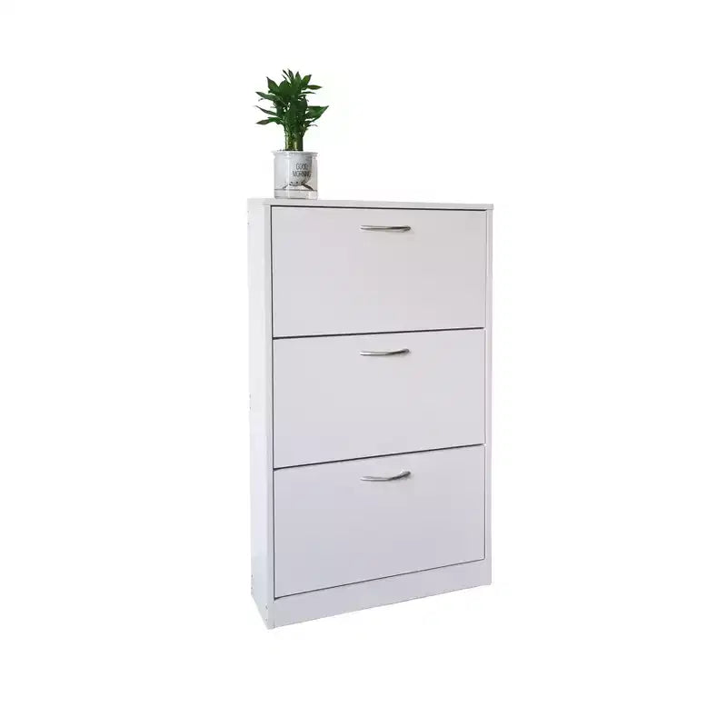 Scarpiera Karl Home con 3 cassetti a ribalta, in truciolato bianco, 58 cm L