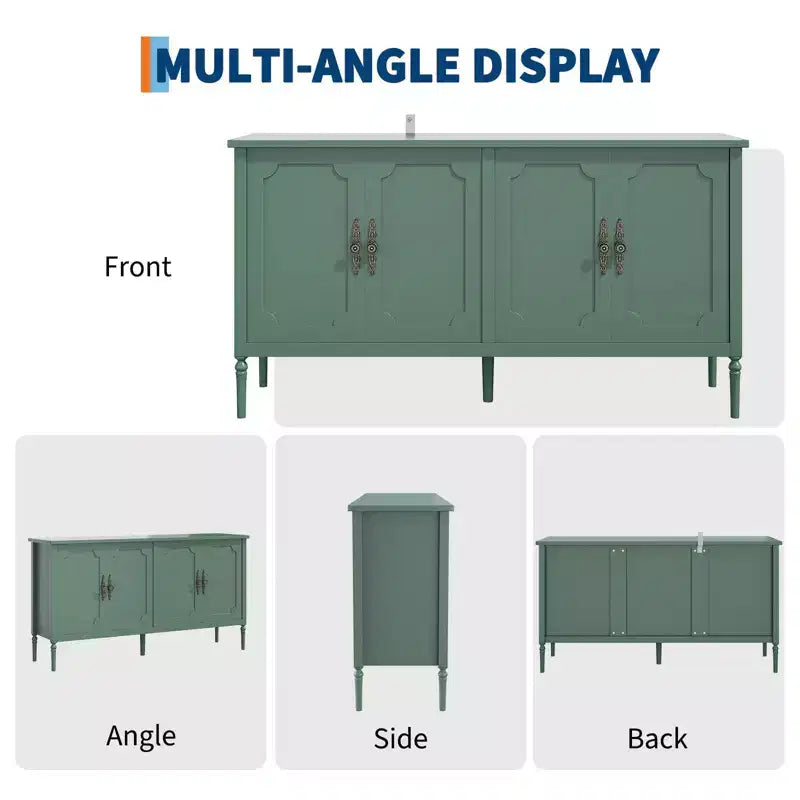 Buffet de 150 cm de large, Armoire de rangement de cuisine, Console en bois, Meuble décoratif de bar à café pour salon, salle à manger, entrée