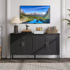 Buffet de 150 cm de large, Armoire de rangement de cuisine, Console en bois, Meuble décoratif de bar à café pour salon, salle à manger, entrée