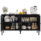 Buffet de 150 cm de large, Armoire de rangement de cuisine, Console en bois, Meuble décoratif de bar à café pour salon, salle à manger, entrée