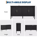 Buffet de 150 cm de large, Armoire de rangement de cuisine, Console en bois, Meuble décoratif de bar à café pour salon, salle à manger, entrée