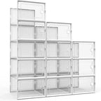 6 Pack Shoe Storage Box, Plastic Stackable Shoe Organizer for Closet, Space Saving Foldable Shoe Rack Sneaker Container Bin Holder White