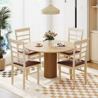 Set di 2/4 sedie da pranzo Costway in legno con struttura in legno di caucciù e seduta imbottita per cucina