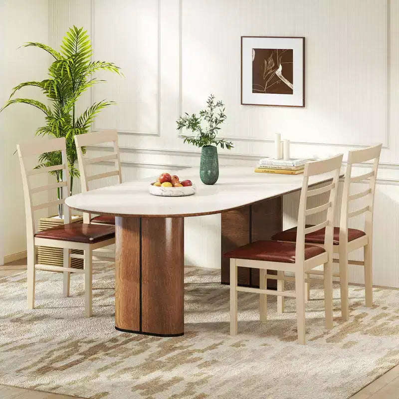 Set di 2/4 sedie da pranzo Costway in legno con struttura in legno di caucciù e seduta imbottita per cucina