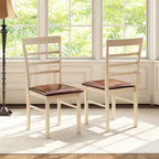 Set di 2/4 sedie da pranzo Costway in legno con struttura in legno di caucciù e seduta imbottita per cucina