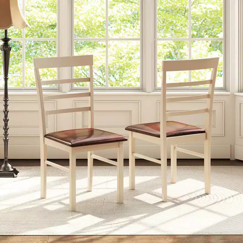 Set di 2/4 sedie da pranzo Costway in legno con struttura in legno di caucciù e seduta imbottita per cucina
