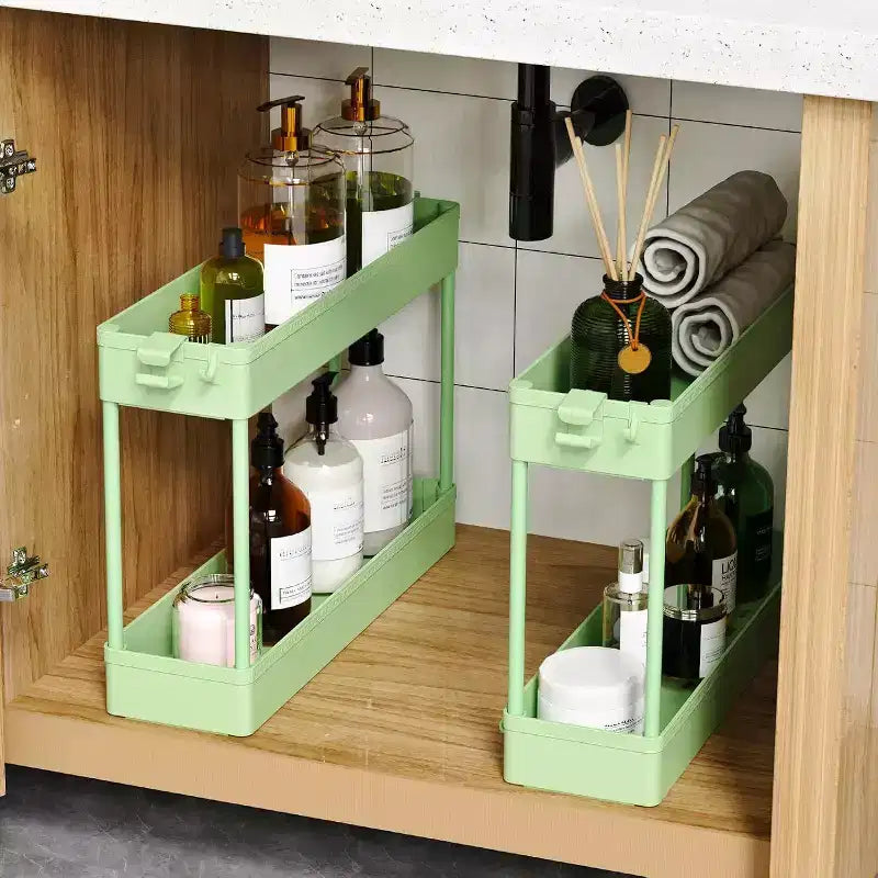 Carrello di stoccaggio stretto Tree City Pink a 4 ripiani con ruote - Organizer mobile multifunzione