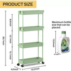 Carrello di stoccaggio stretto Tree City Pink a 4 ripiani con ruote - Organizer mobile multifunzione