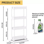 Carrello di stoccaggio stretto Tree City Pink a 4 ripiani con ruote - Organizer mobile multifunzione