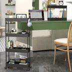 Carrello di stoccaggio stretto Tree City Pink a 4 ripiani con ruote - Organizer mobile multifunzione