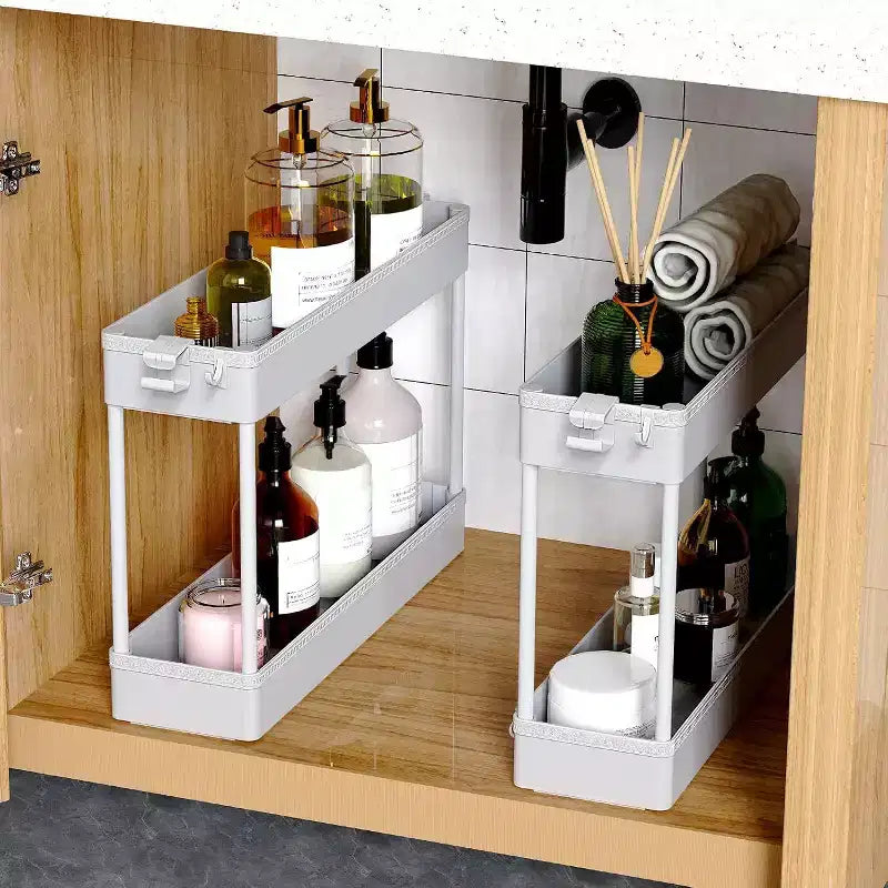 Carrello di stoccaggio stretto Tree City Pink a 4 ripiani con ruote - Organizer mobile multifunzione