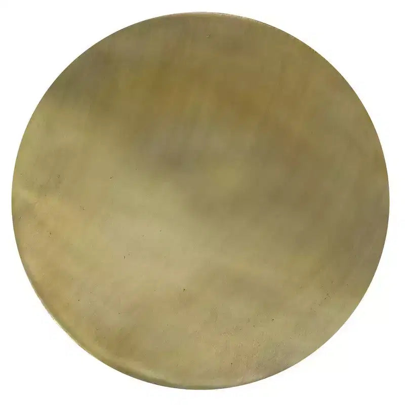 Table basse ronde Royal Hampton, forme tambour, laiton antique ombré, 34,5 pouces -