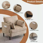 Fauteuil accent tonneau Karl Home Modern en velours côtelé pour salon ou chambre