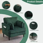 Fauteuil accent tonneau Karl Home Modern en velours côtelé pour salon ou chambre