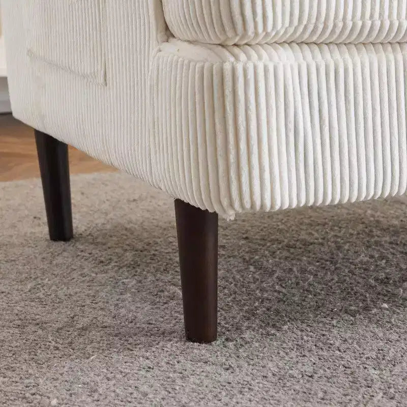 Fauteuil accent tonneau Karl Home Modern en velours côtelé pour salon ou chambre