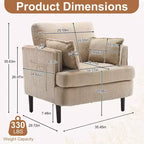 Fauteuil accent tonneau Karl Home Modern en velours côtelé pour salon ou chambre