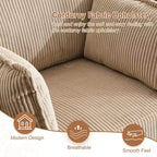 Fauteuil accent tonneau Karl Home Modern en velours côtelé pour salon ou chambre