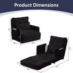 Mjkone Divano letto singolo pieghevole multifunzione, letto futon, divano pigro con cuscini, schienale regolabile in 6 posizioni