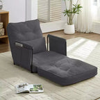 Mjkone Divano letto singolo pieghevole multifunzione, letto futon, divano pigro con cuscini, schienale regolabile in 6 posizioni