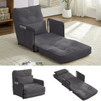 Mjkone Divano letto singolo pieghevole multifunzione, letto futon, divano pigro con cuscini, schienale regolabile in 6 posizioni