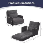 Mjkone Divano letto singolo pieghevole multifunzione, letto futon, divano pigro con cuscini, schienale regolabile in 6 posizioni